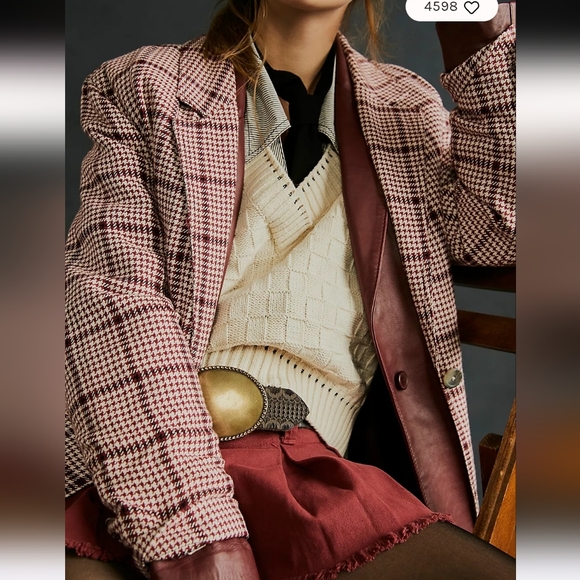 OOAK FREEPEOPLE MADONNA HOUNDSTOOTH BLAZER❤️ - Picture 2 of 8